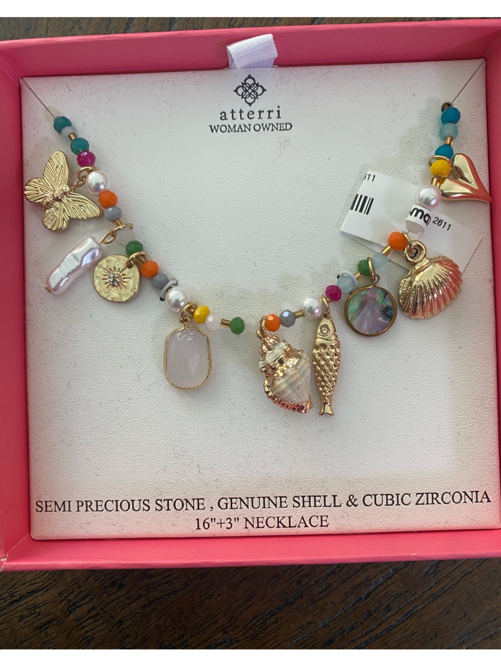 atterri Multi-Color Shell & Charm Necklace